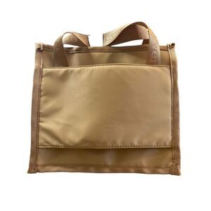 Samantha‎ Brown To-Go Drink Luggage Caddy Camel 3 Partition Design Handles New )